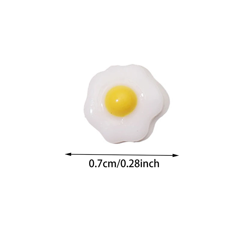 20pcs/Bag Mini Poached Eggs 3D Nail Art Decorations Cute Poached Eggs Nails Charms Designs DIY Resin Nail Accessories