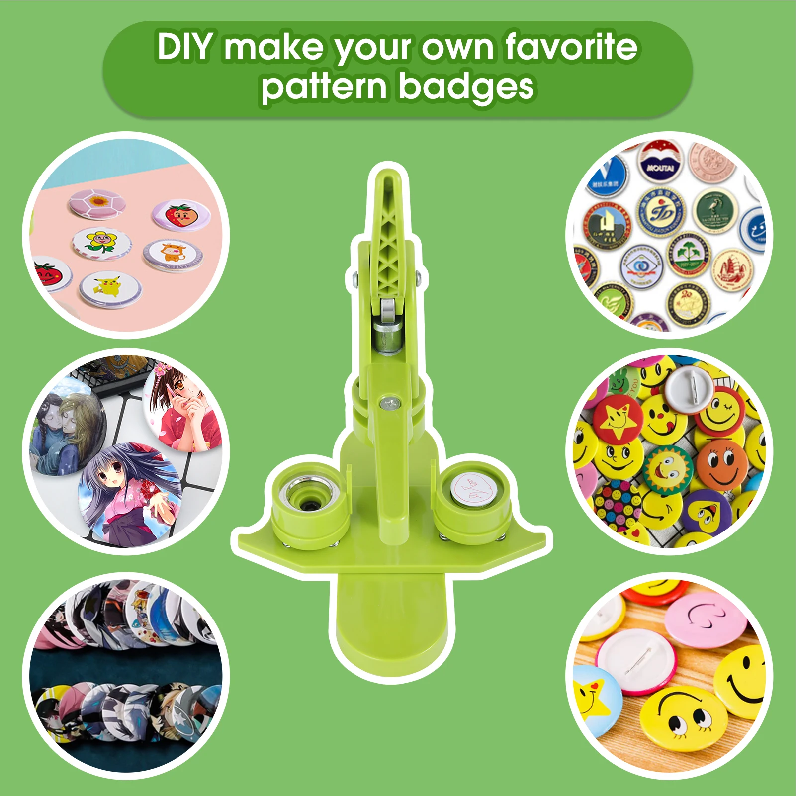 

Button Maker Machine, 1'' (25mm) Installation-Free DIY Pin Button Maker Press Machine Kit