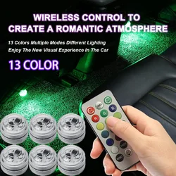 Car Remote Control Led Interior Atmosphere Light Waterproof Adhesive Decoration Car Roof House Foot Atmosphere Light 13 Colors