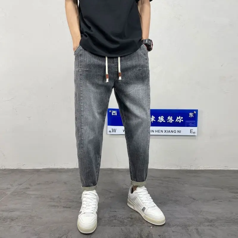 

Spring 2026 New Jeans for Man Original Retro Jeans Men's Trendy Brand Drawstring Harlan Pants Loose Casual Low Rise Dad Pants