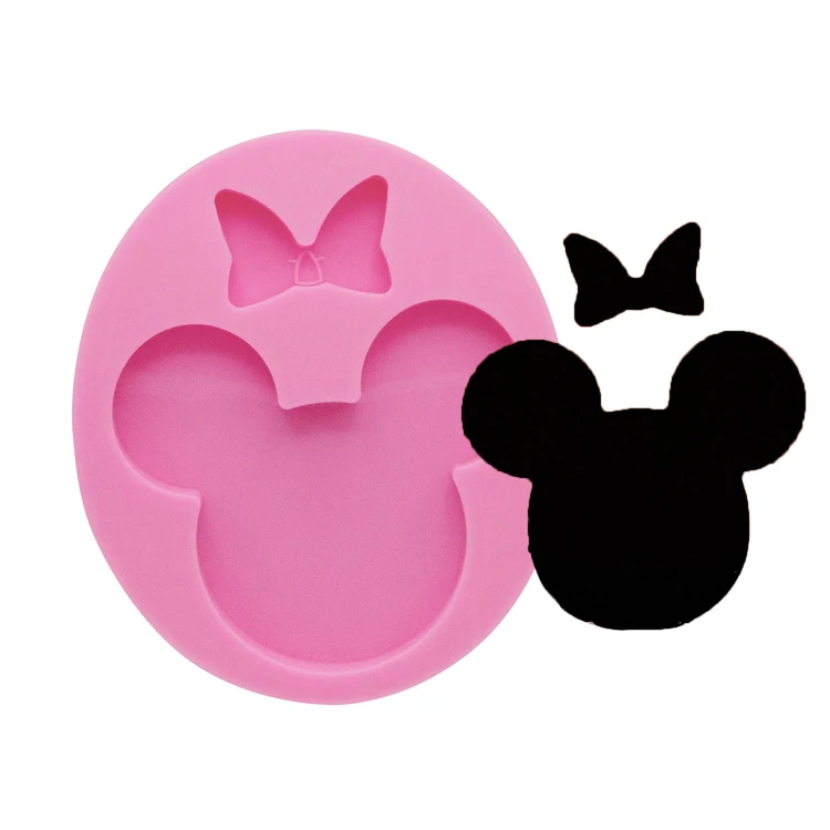 Mouse Head Bow Silicone Mold for DIY Chocolate Candy Soap Candle Polymer Clay Resin Jewelry Craft Supplies