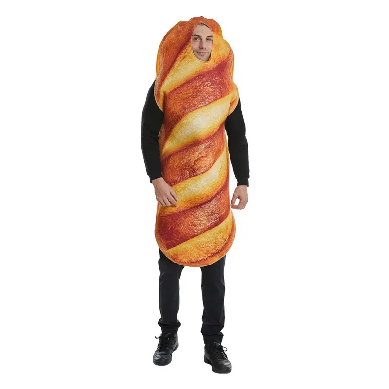 Bread Baguette Cosplay Costume Jumpsuit For Adult Unisex Food Tunic Hallowee Christmas Carnival Party Fancy Dress MN3