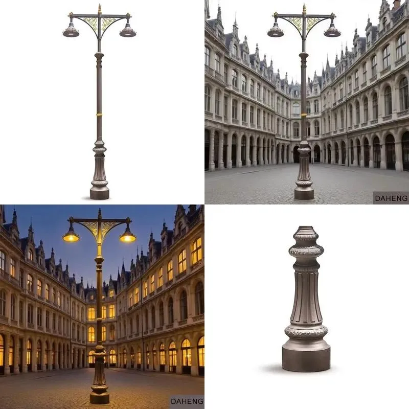 Cast Aluminum Garden Light Pole Outdoor Landscape Lighting Fixture Durable Weather Resistant Decorative Street Lamp Post