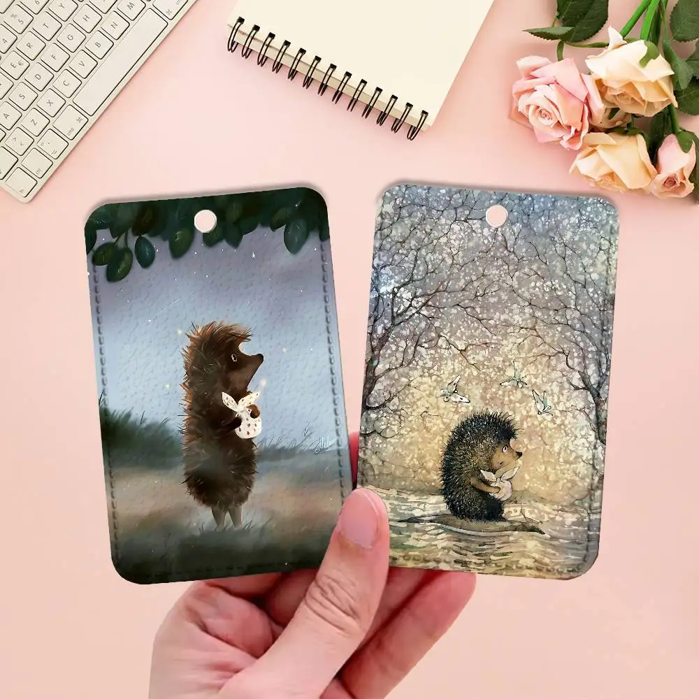 Hedgehog in the Fog Cute Cartoon Card Keychain Anime Fashion Pendant Bag ID Door Card Case Bus