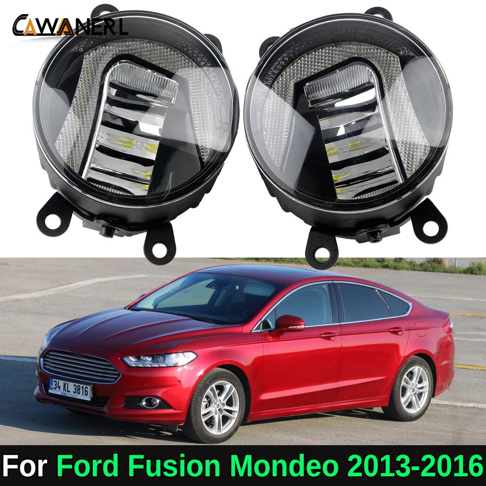 2IN1 LED Car Front Fog Light with Daytime Running Lamp DRL For Ford Fusion Mondeo Sedan 2013 2014 2015 2016 (America Model)