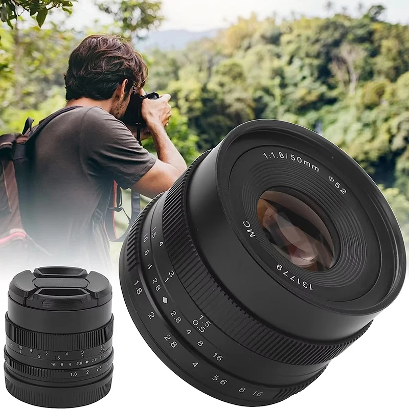 7artisans 50mm F1.8 APS-C Golden Focal Length Large Aperture Manual Lens for Sony E Fuji X M43 a6300 a6600 xt30 xt5 em10 a7c