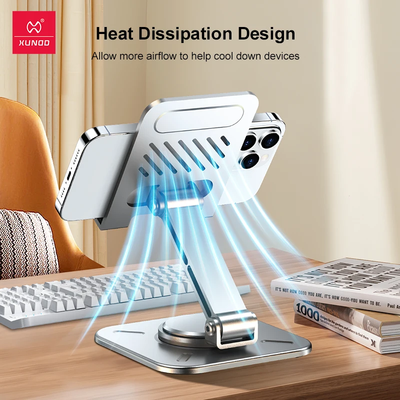 Xundd Phone Holder Foldable Portable Heat Dissipation Design Stable Support Fit for Multiple Scenarios Phone Stand