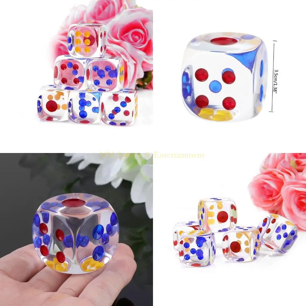 

31be 3,5 см/1,38 дюйма акриловой прозрачной кости настольная игра D & D Cambling Party