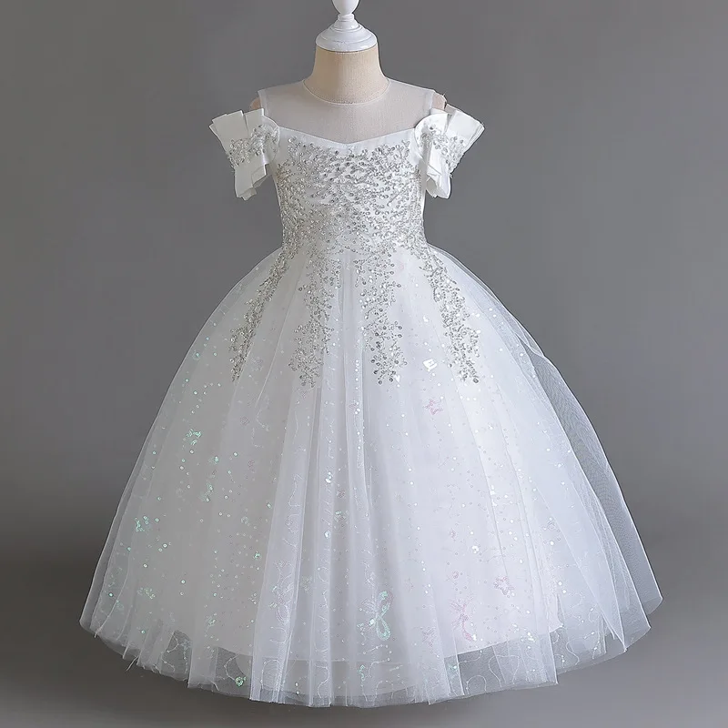 

Children Formal Birthday Kids Sequin Dresses for Kid Girls Flower Girl Clothes Weddings Vestidos De Niña 10 A 12 Años Elegante