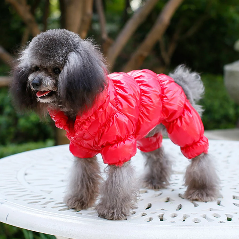 Winter Pet Clothes Warm Fleece Dog Down Jacket for Small Dogs Shih Tzu Chihuahua Puppy Clothing Solid Waterproof Pet Jumpsuits