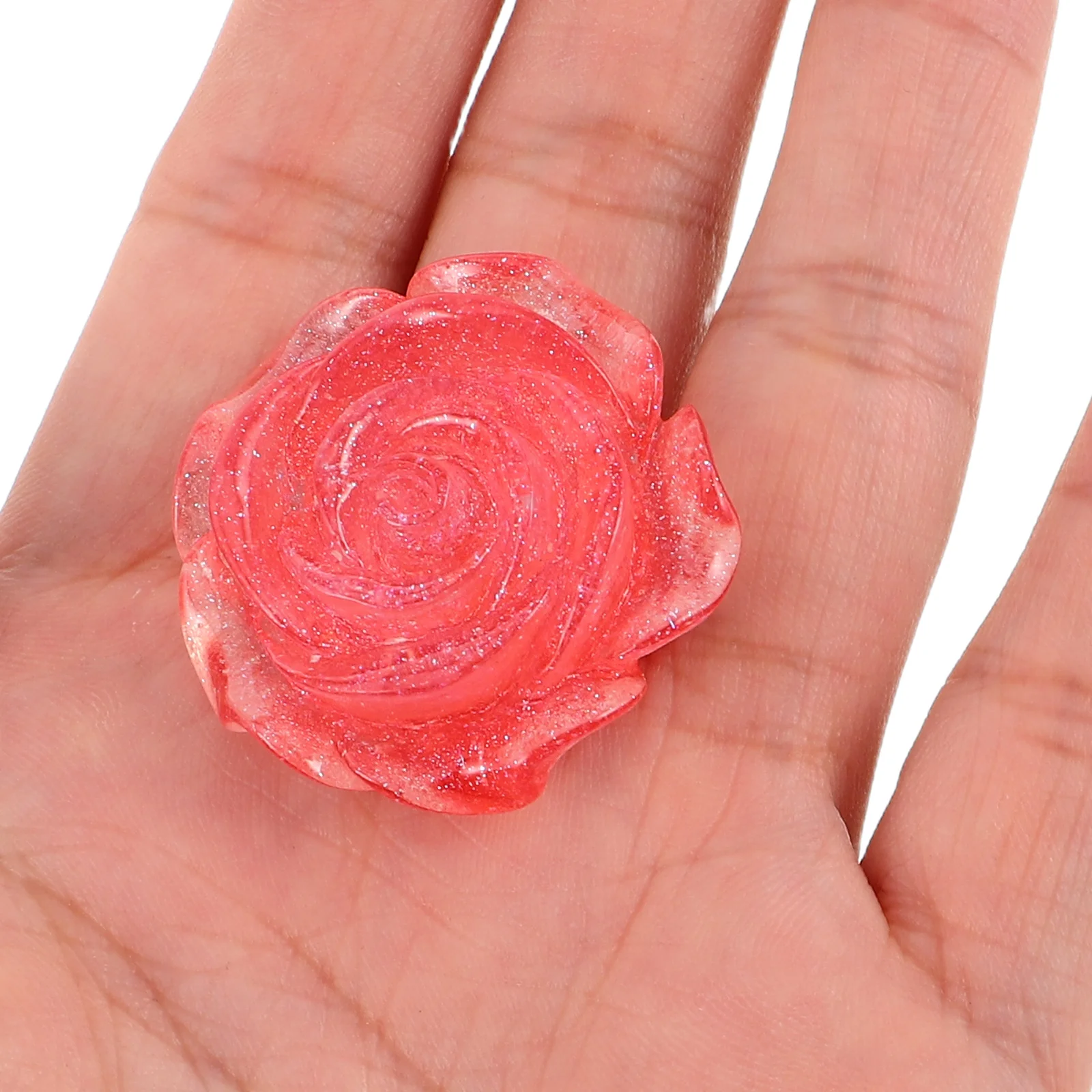 

16 Pcs Glow in the Dark Resin Roses Hair Accessories Dollhouse Miniature Decorations Rose Charms Flat Back Flower for Crafts