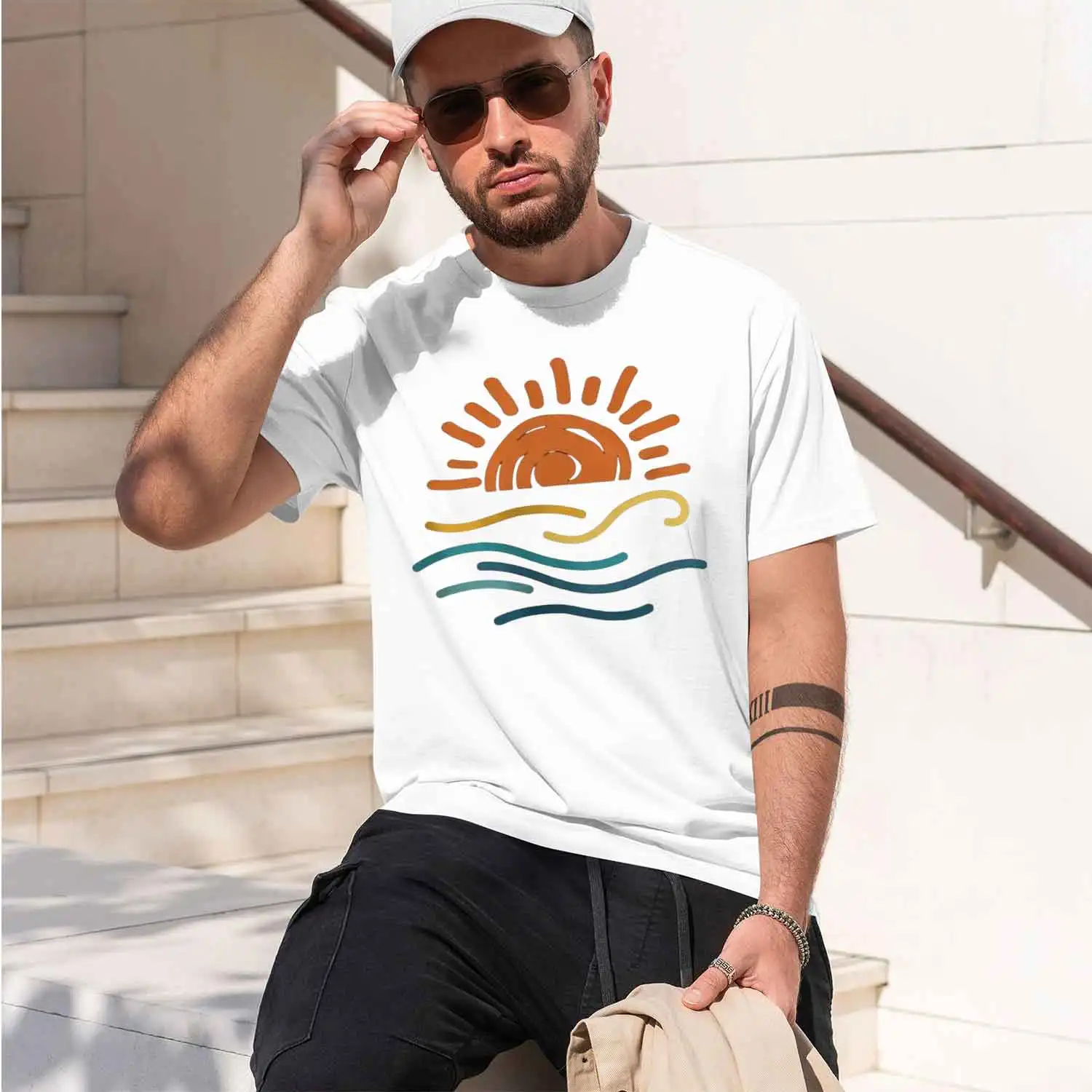 Men's patterned printed T-shirt - , loose and comfortable, versatile and suitable for all occasions 2026 New Model Short-sleeve
