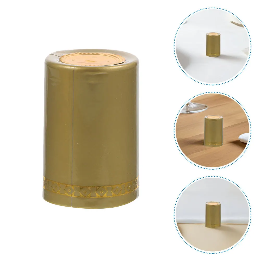 

150Pcs Heat Shrink Wine Bottle Sealing Capsules PVC Shrinkable Caps for Cellar Home Restaurants Bars Gold Bottle Wrap