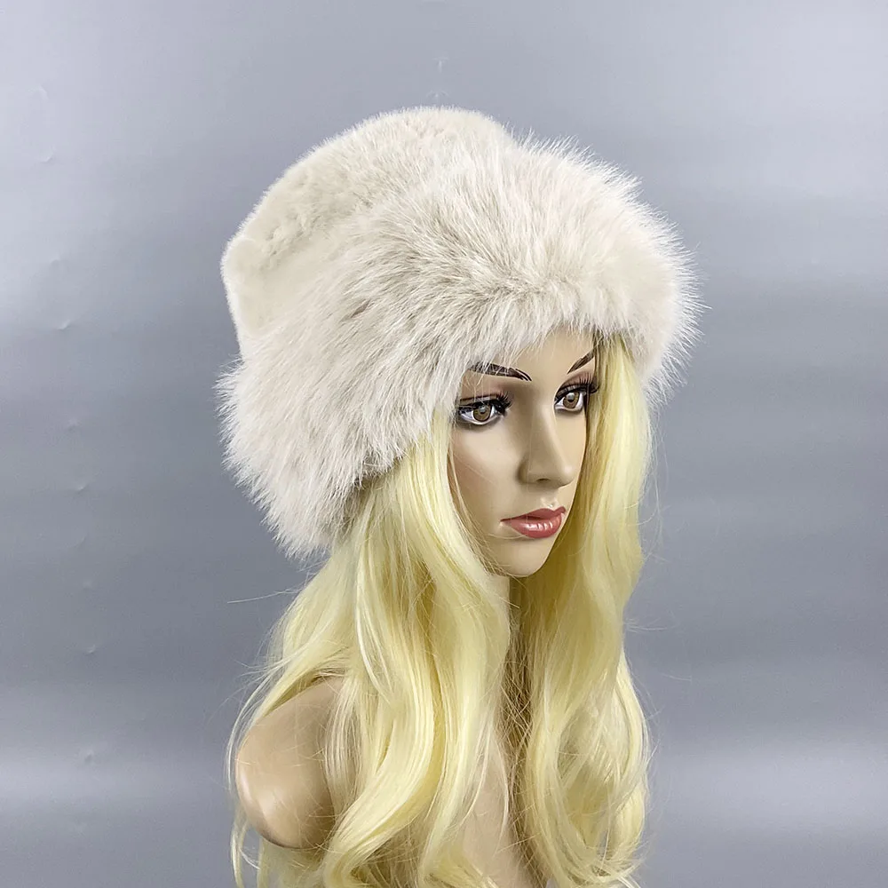 2024 New Style Winter  EnviroNmental Artificial Hair Luxury  Hats Women Beanies Solid  Caps Winter Lady Party Fashion Fur Hat