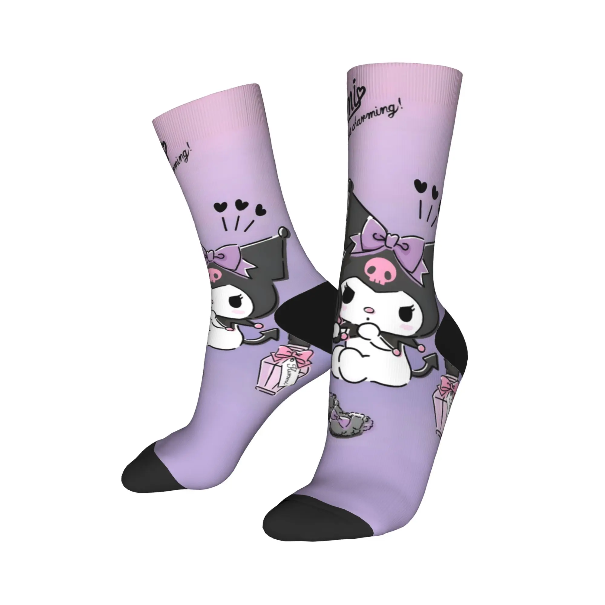 Calzini Sanrios Kuromis viola ama le calze antiscivolo da uomo Calzini da esterno di qualità Calzini invernali dal design Harajuku
