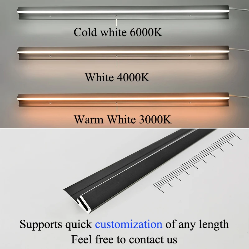 Tira LED para dentro oblíquo feixe, superfície montada, armário, armário, estante, escondido Prateleira Board Luz, DC 12V, ângulo de 45 graus