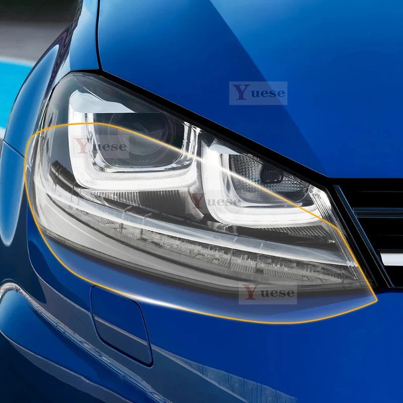 

Для Volkswagen Golf R VW 2018 2019 2 шт. защитная пленка для фар автомобиля прозрачная дымчатая черная наклейка из ТПУ