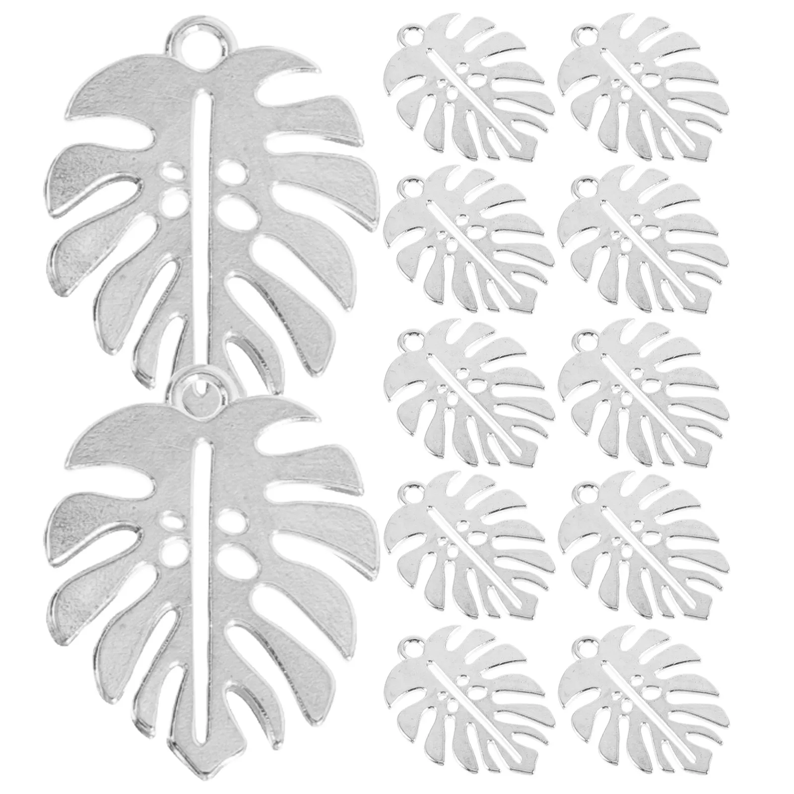 

50Pcs Leaf Design Alloy Charms Hollow Pendants Vintage Style DIY Jewelry Making Supplies for Earrings Necklaces Bracelets
