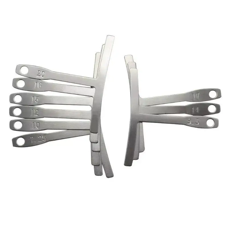 9Pcs/Set Stainless Steel Guitar Radius Gauge Under String Radius Gauge String Gauges Luthier Tools For Guitar Bass Fretboard