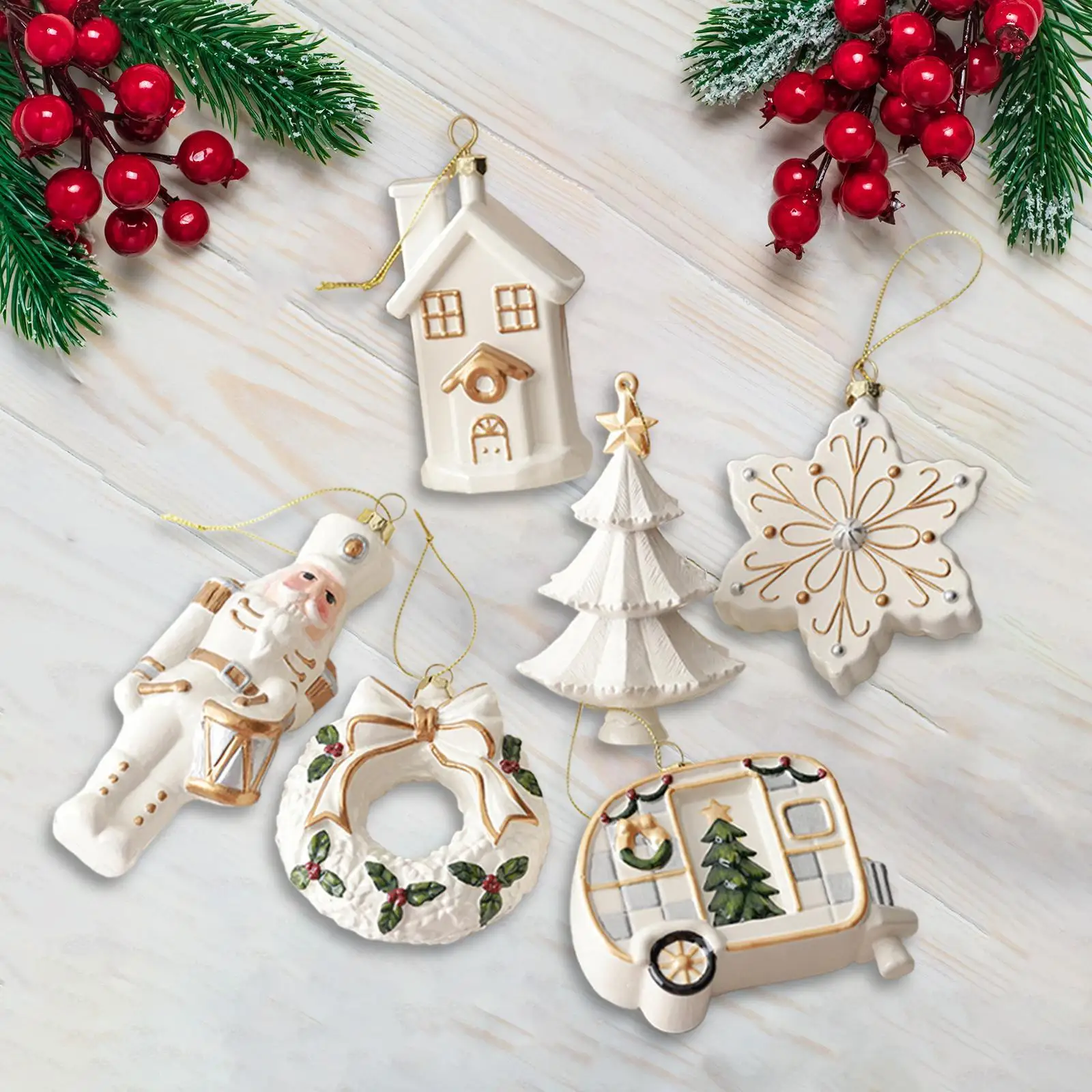 Accessoires Photo de décoration de noël, 6 pièces, fournitures de fête décoratives, pendentif suspendu