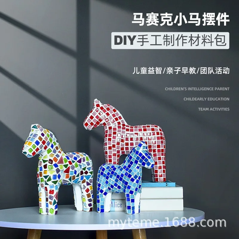 Mosaic Pony DIY Craft Kit Educational Handmade Material Pack Parent-Child Interactive Toy