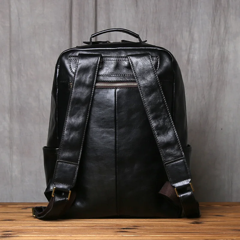 NZPJ Retro Echtes Leder männer Rucksack Mode Rucksack Top Schicht Rindsleder Computer Rucksack Große Kapazität Reisetasche – Detail 22