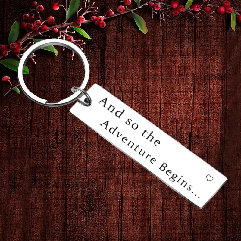 Charm New Journey Keychain Pendant Coworkers Retirement Gift College Graduation Gift Key Chains And so the adventure begins