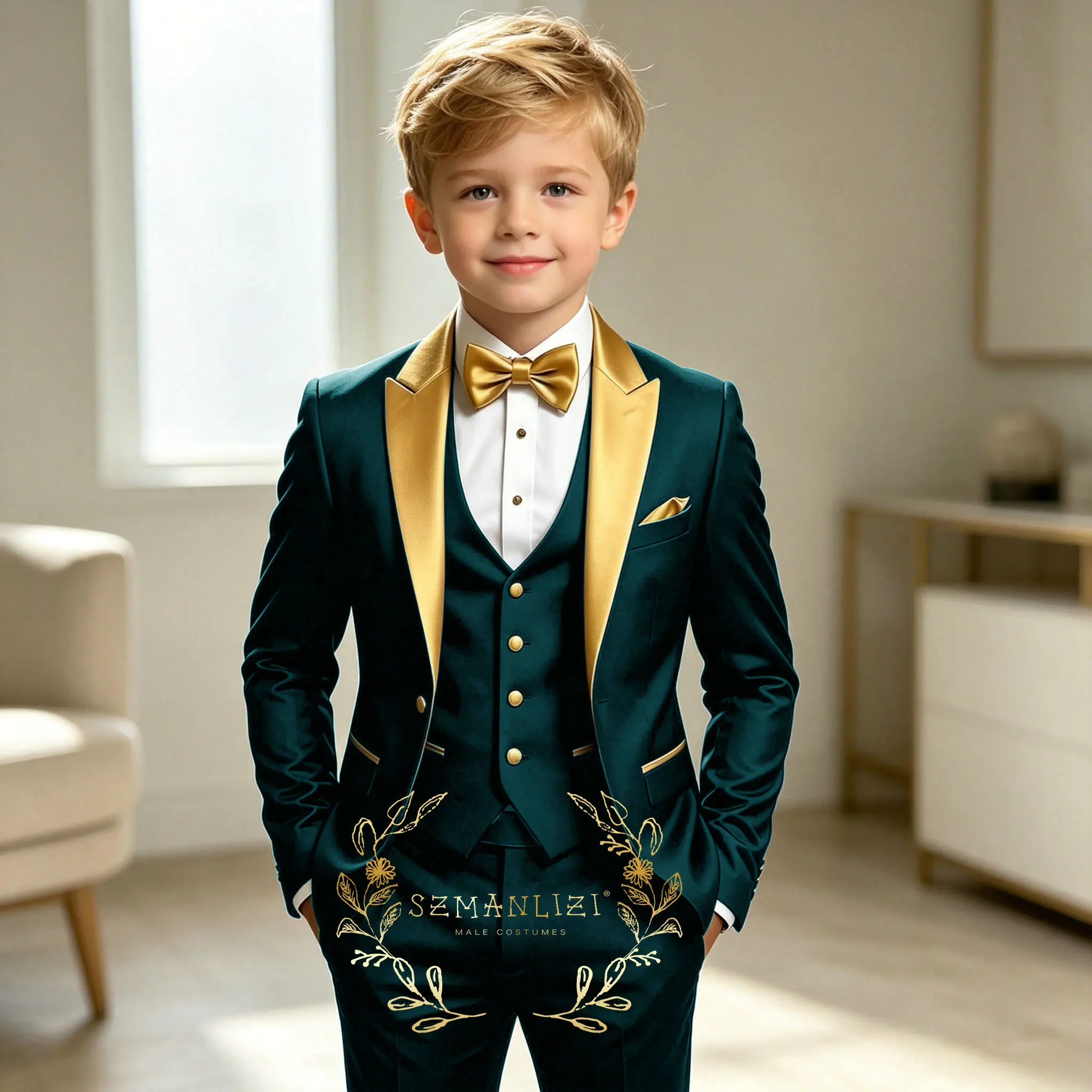 oil-green-boys-suit-3-pieces-wedding-tuxedo-for-kids-jacket-pants-vest-gold-peak-lapel-child-2-16-years-old-customized-outfit