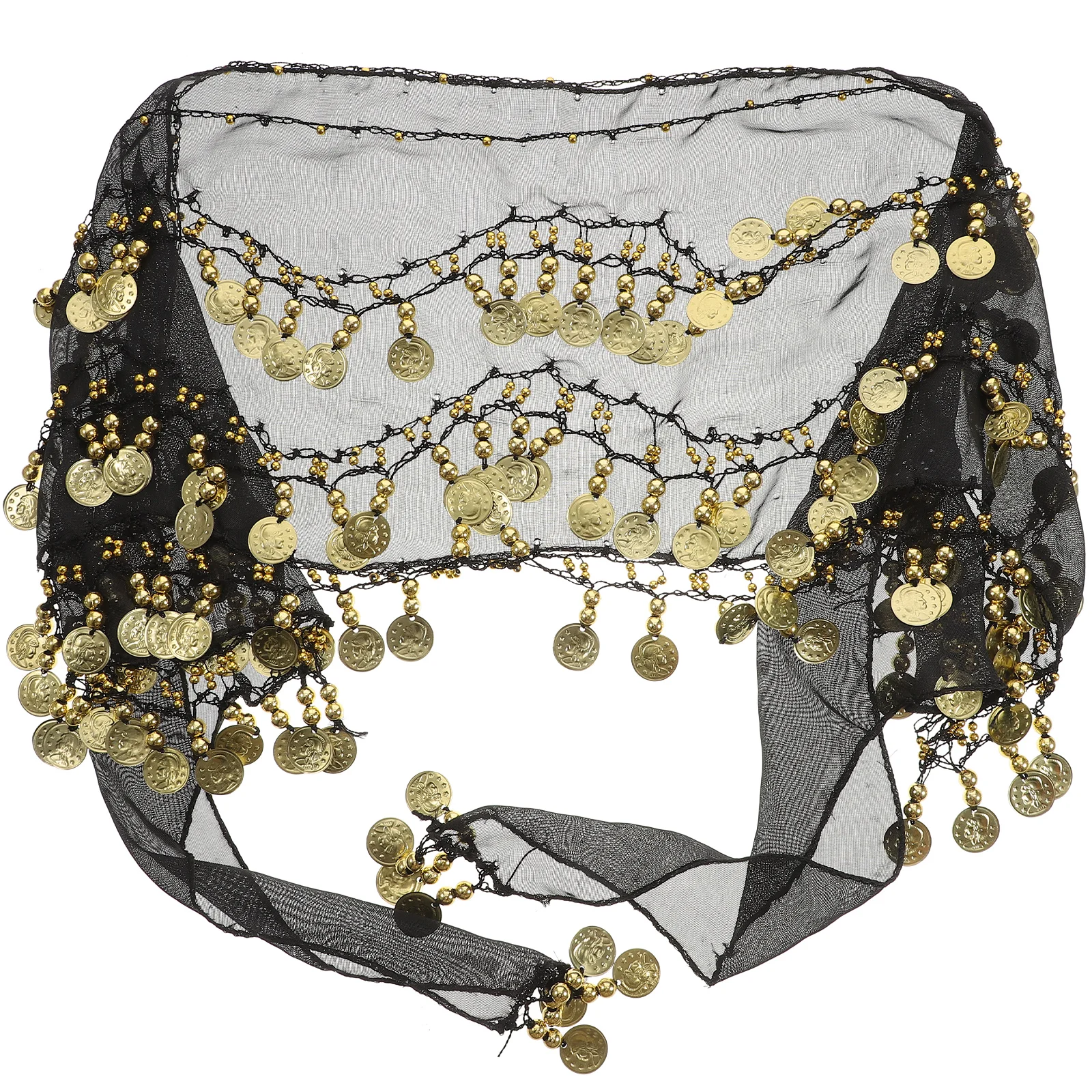 

Chiffon Hip Scarf with 128 Coins for Belly Dancing Women Accessories Dancer Wrap Coin Skirt Festival Party Dance Hip