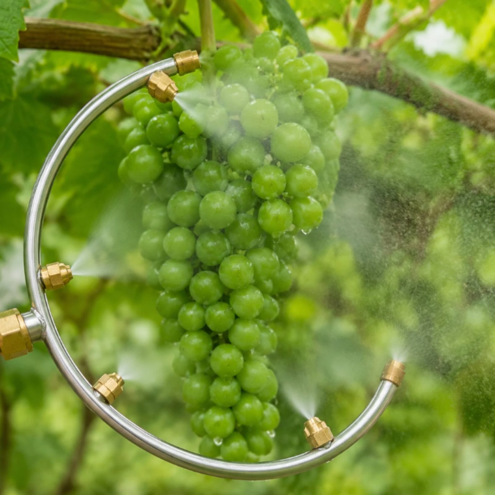 Open Sprayer Attachment Threaded Semicircular Spray Nozzle with Brass Fittings for Vineyard Growers, Vineyards, Fruit Protection