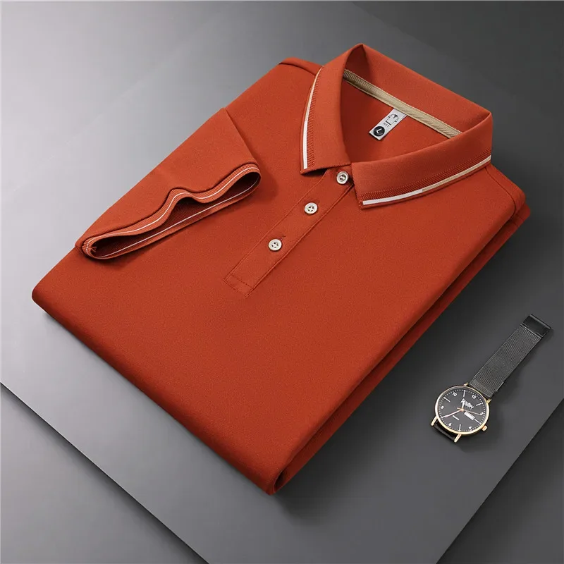 

High End Polo Shirt Men's Short Level High Quality Cotton Tops Summer New Fashion Men Clothing