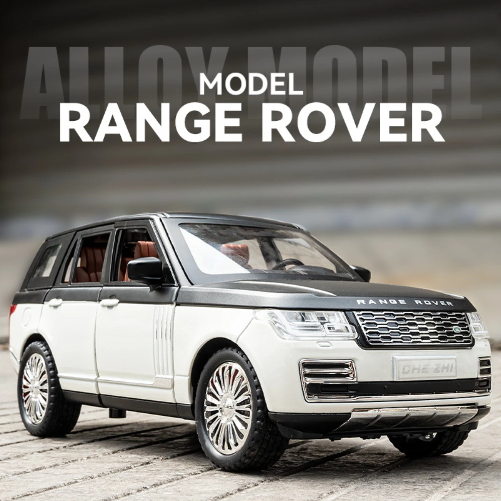 1:24 Land Rover Range Rover Speelgoed Miniatuur Auto Model Legering Diecast Autodeuren Geopend Geluid Licht Trek Voertuig Kinderen Geschenken