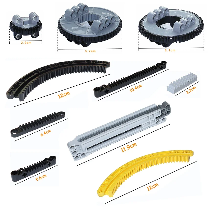 MOC Gear Axle Series mattoni Gear piattaforma rotante Gear Rack differenziale Power-driven meccanico parti tecniche Building Blocks