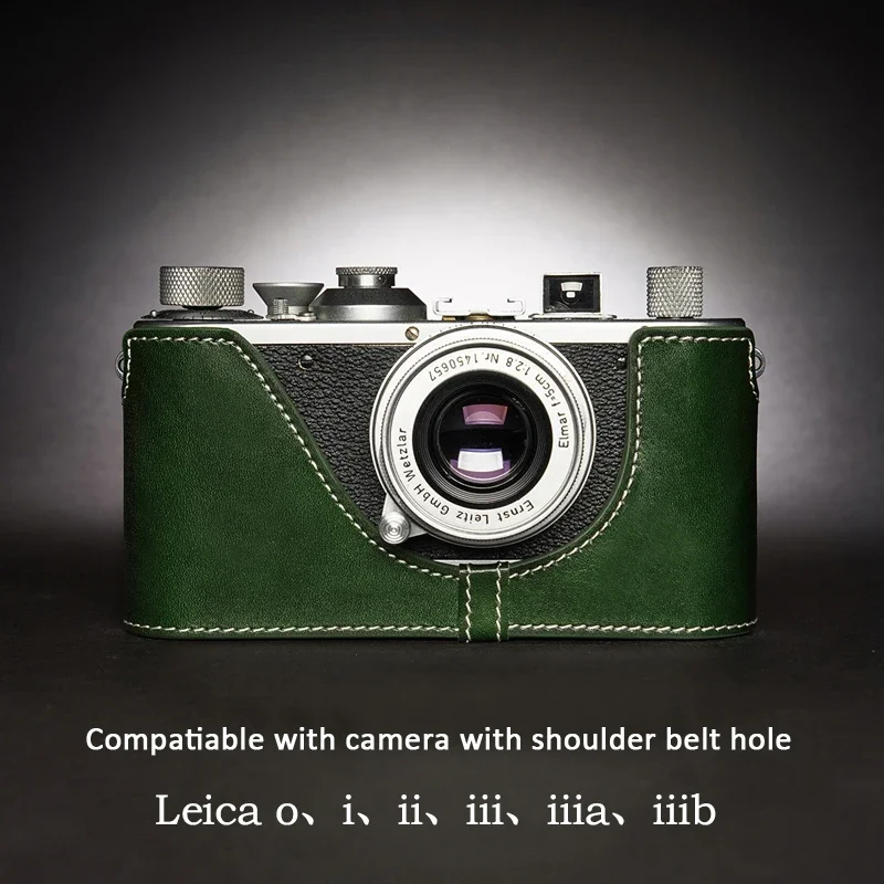 Genuine Real Leather Camera Bag Protect Case Half Case for Leica O  i ii iii iiia iiib Film Camera