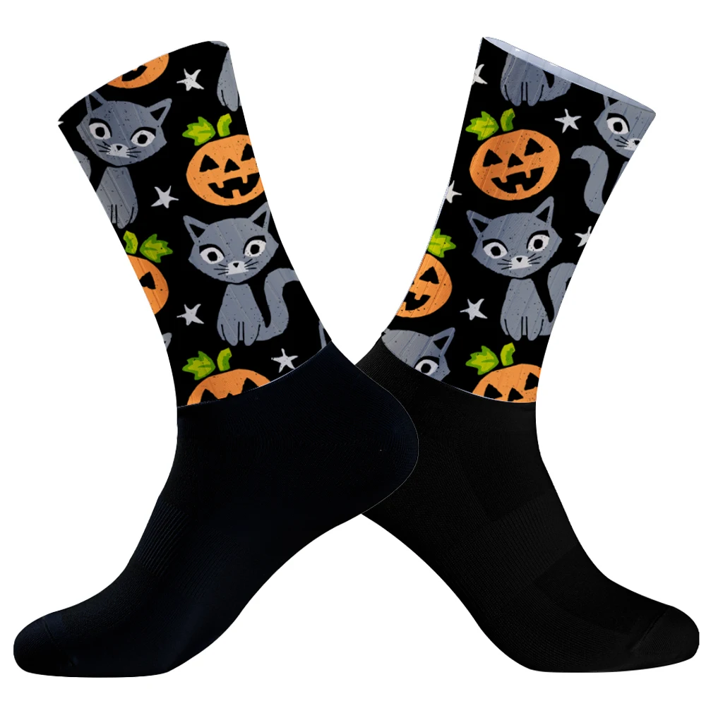 2024 New Halloween cycling socks Anti Slip Professional Bike Socks Bicycle Men And Women Sports Socks image 2