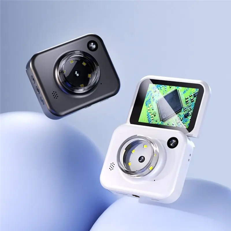ABYN-Digital Microscope Handheld Electronic Magnifying Glass 2.4 Inch Screen Amplifier Rechargeable Repair Appraisal Tool