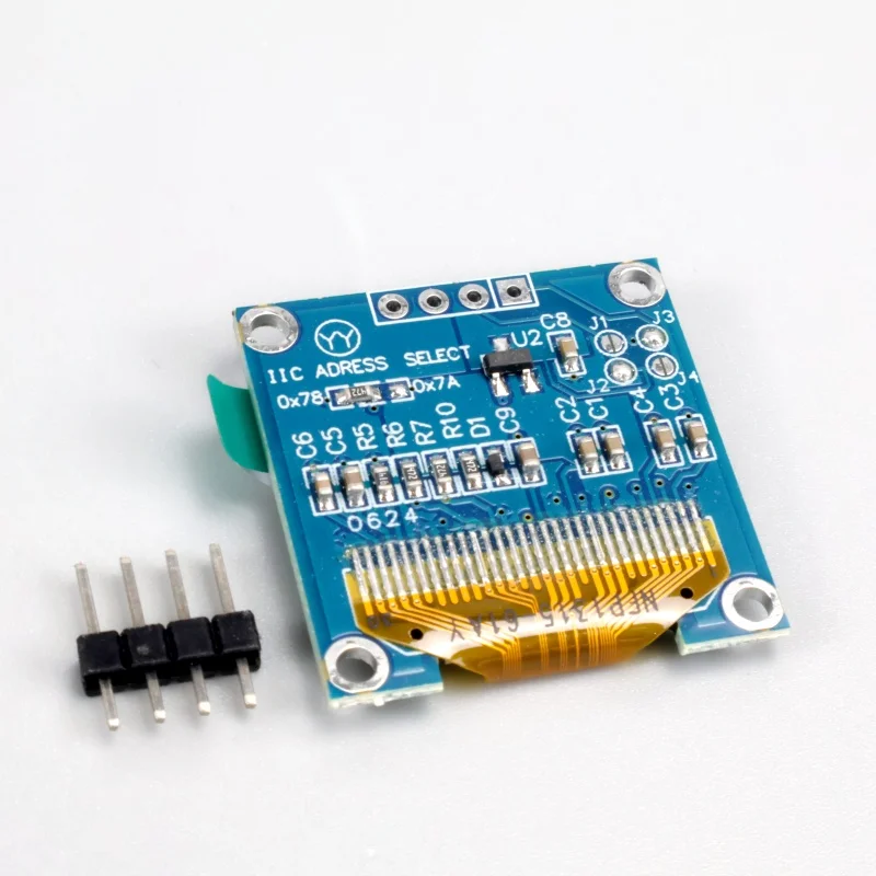 1 قطعة 0.96 وحدة شاشة LCD زرقاء وبيضاء مع واجهة IIC ، 128X64 IIC الاتصالات شاشة OLED صغيرة