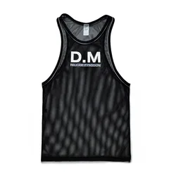 Ropa Hombre Tank Top Men Gym Shirt Mesh Breathable Roupas Masculinas Summer Loose Fitness Debardeur Hommes Bodybuilding Simple