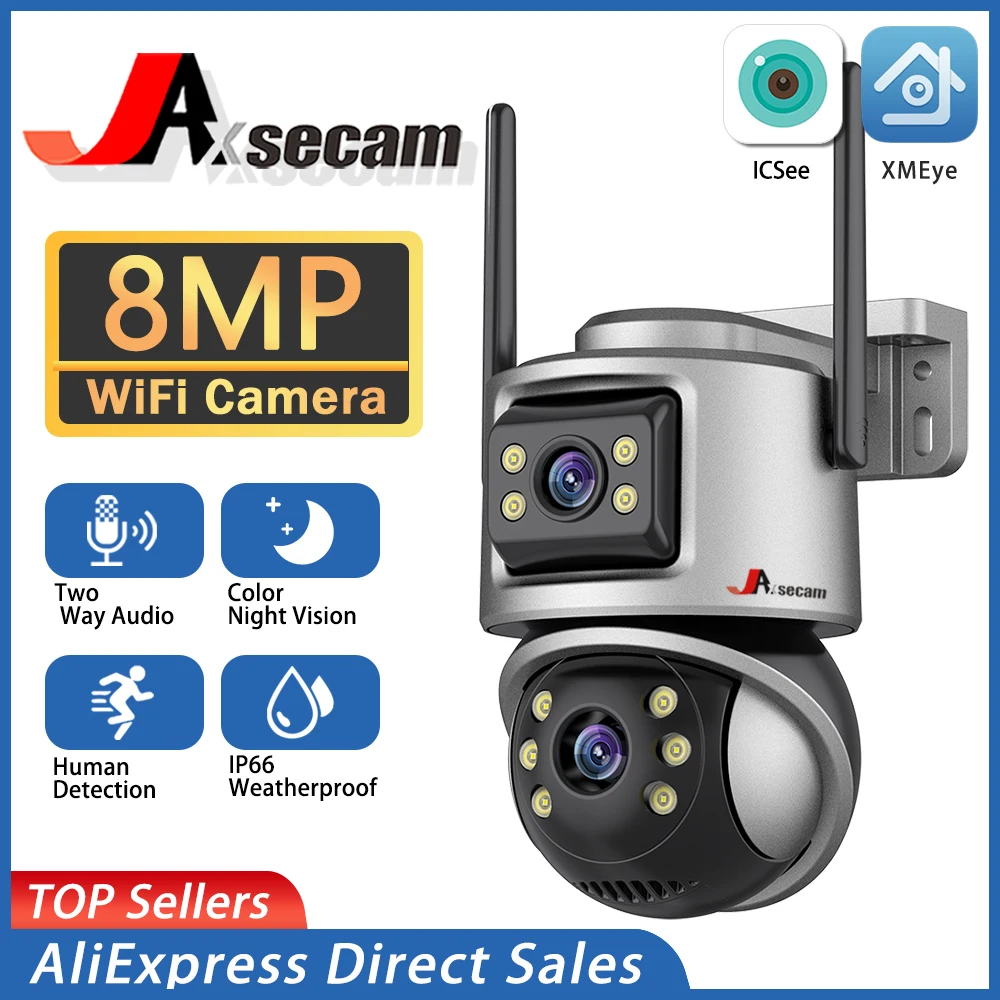 

8MP PTZ WiFi Camera Dual Lens Auto Tracking Ai Human Detection CCTV Video Outdoor Surveillance Camera Security IP Cameras ICSee