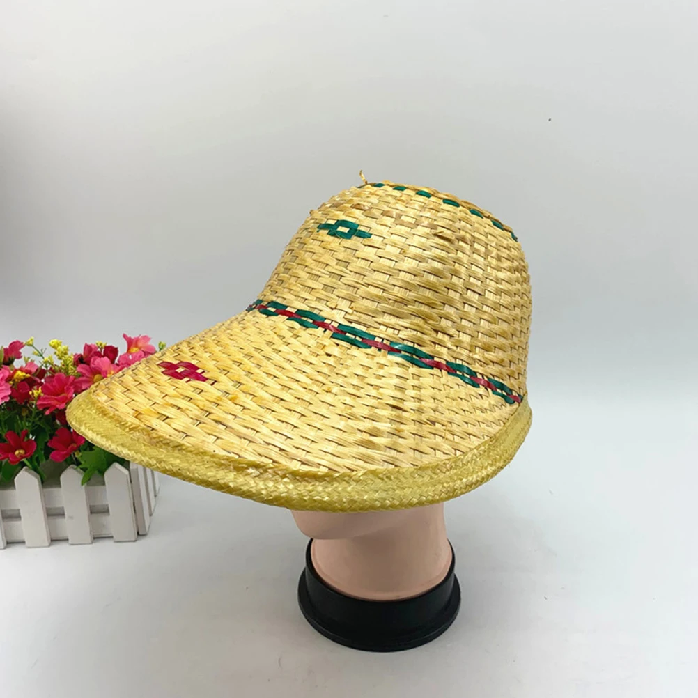 Sombrero tejido de bambú estilo piña para adultos protección solar ala ancha gorra asiática Oriental protección laboral ajuste 58-60cm de moda