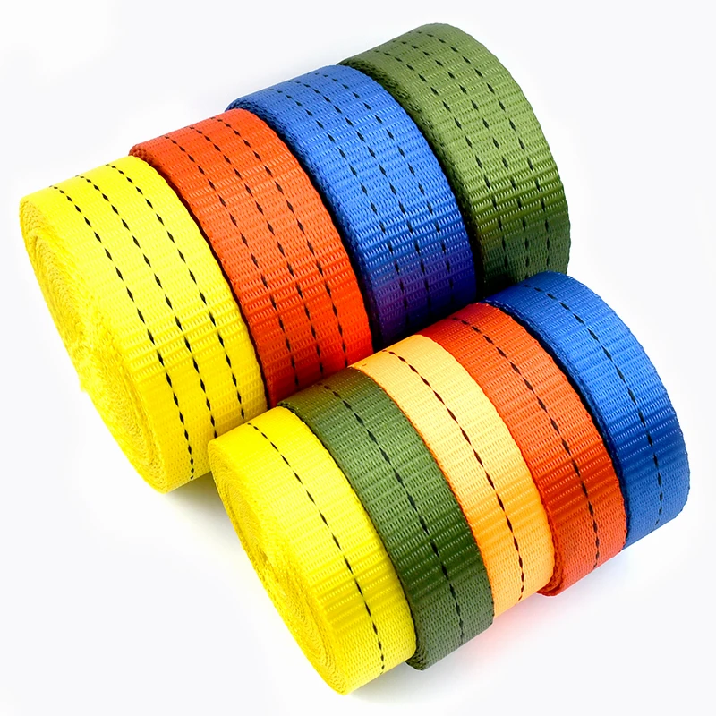 1/2/3/4/5M 25/38/50mm Nylon Webbing 1.2/1.6/1.8mm Thick High Strength Car Cargo Tension Rope Binding Belt Luggage Fixed Strap