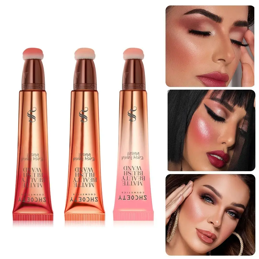 Lip and Cheek Natural Liquid Blush Highlighter Matte Makeup Pen Highlight Contour Multi-functional Face Shimmer Powder Girl