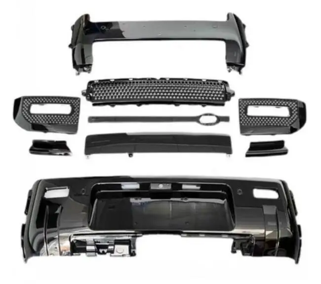 

ABS Black Knight Front Lip + Rear Diffuser Bumper Protector Guard Skid Plate For Land Rover Defender 2020 2021 2022 2023