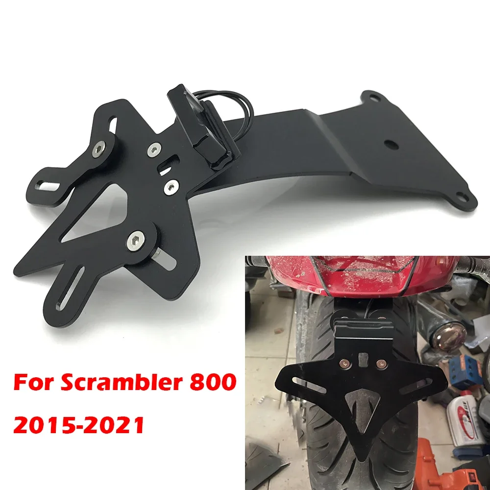 

For Ducati Scrambler 800 2015 Motorcycle With LED Light License Plate Holder Tail Tidy 2016 2017 2018 2019 2020 2021 Accessories