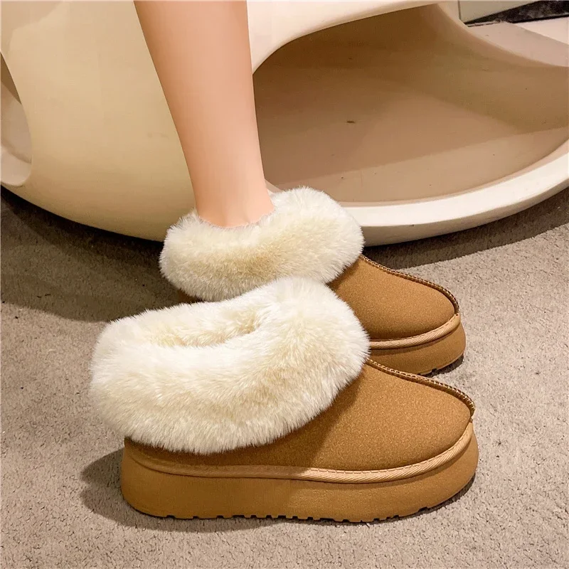 Warm Boots Women Winter Flats Shoes Short Plush Fur Ankle Snow Boots Casual Shoes Sport Suede Motorcycle Botas women boots