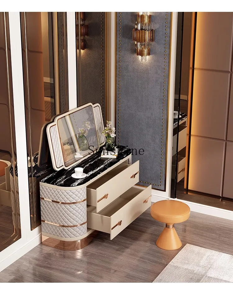 Italian bedroom with pumping marble dresser combination can be customized furniture