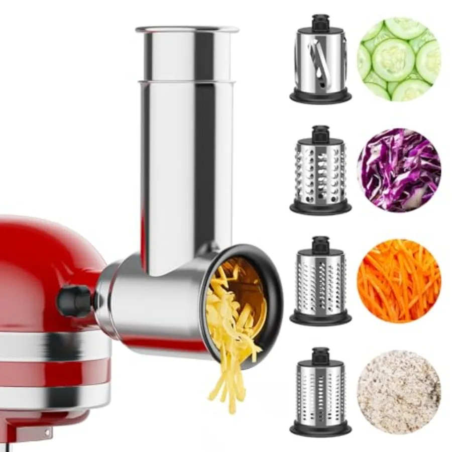 

Stainless Steel Slicer Shredder Attachment for Kitchenaid Stand Mixer Cheese Grater Salad Maker Accessories for Kitchenaid Mixe