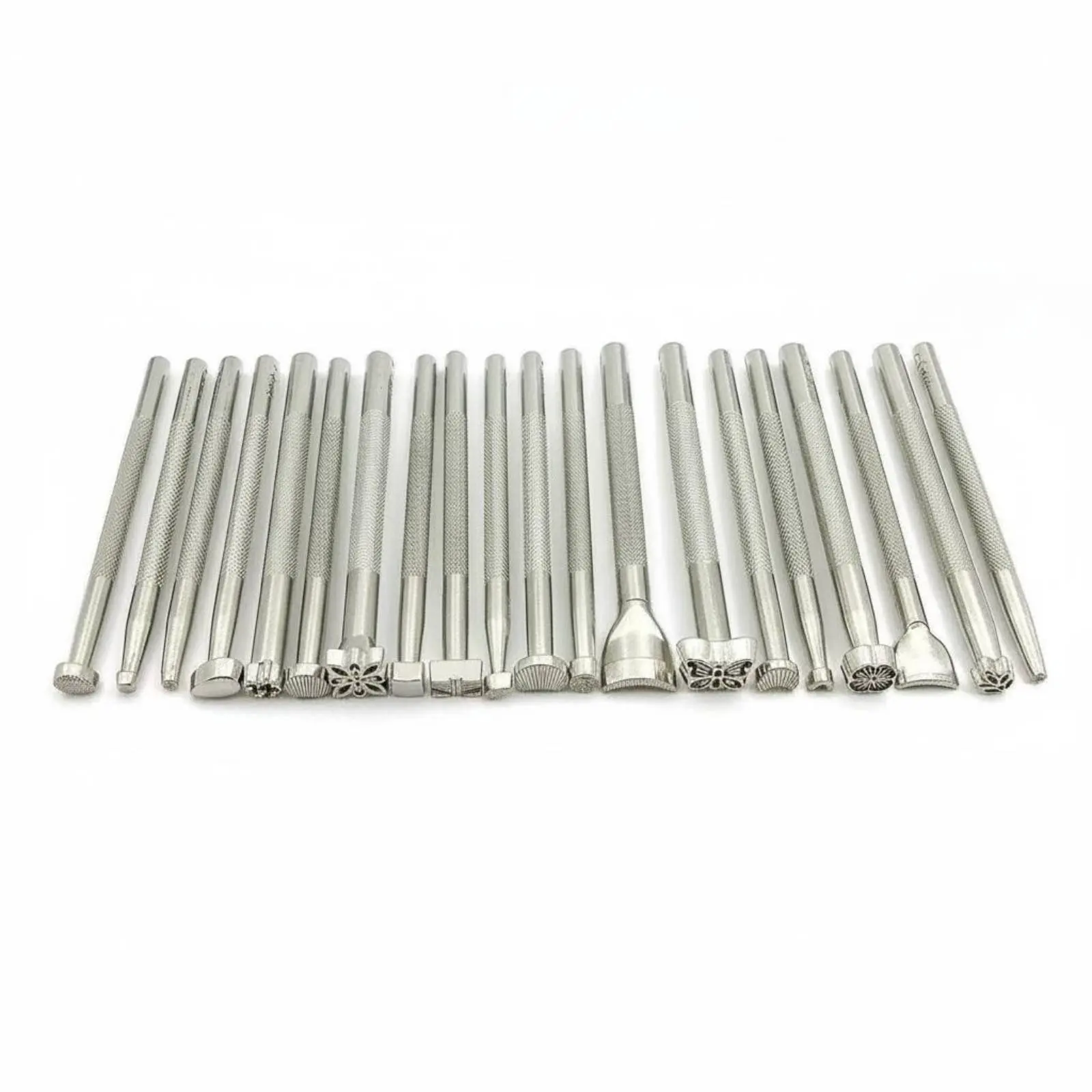 

Набор из 20 металлических штампов для кожи с различными дизайнами, долговечные инструменты для тиснения кожи, для начинающих, для изготовления седел