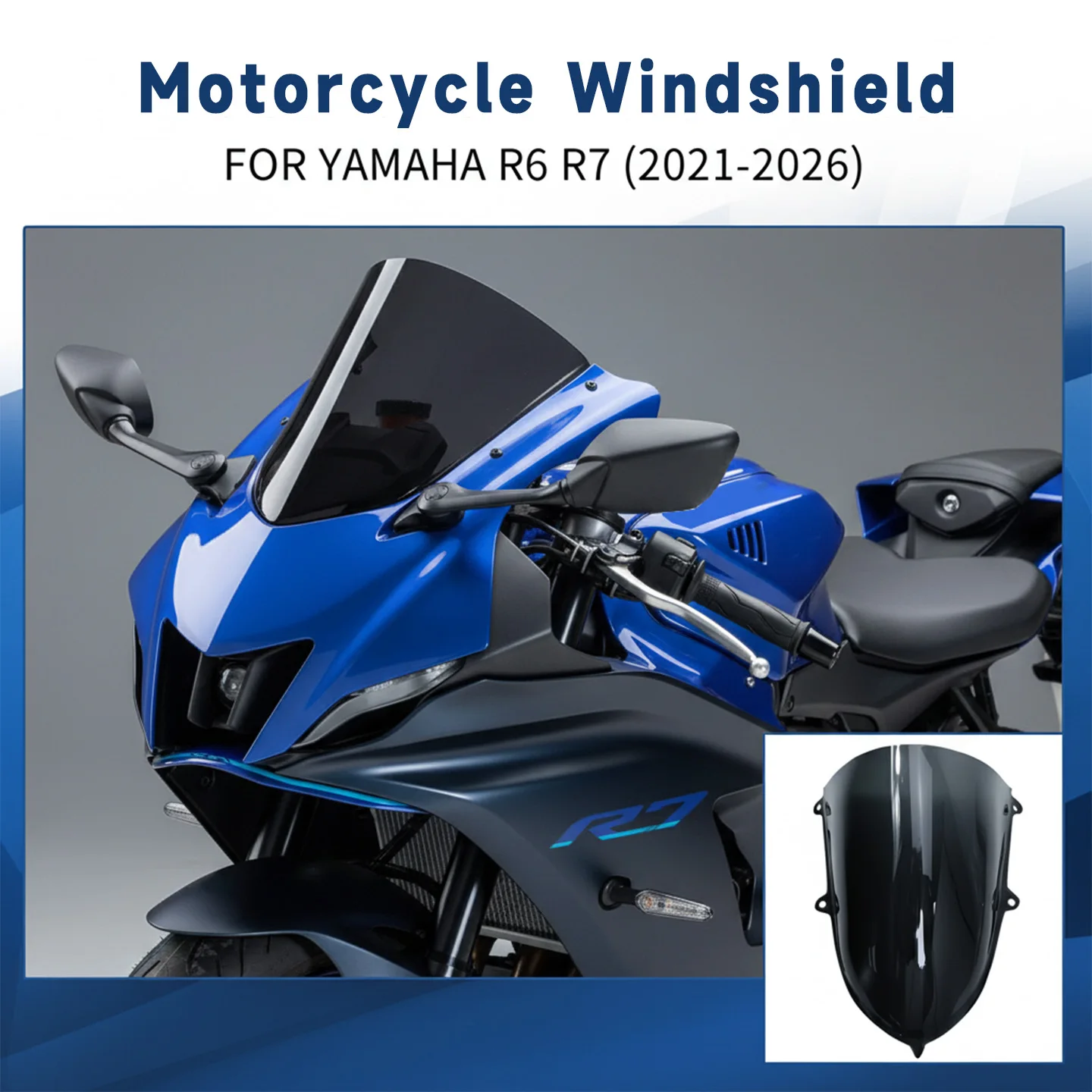 

For YAMAHA YZF-R6 YZF-R7 2021-2026 Motorcycle Front Windshield Windscreen Wind Deflector For Yamaha R6 Windshield Front Fairing