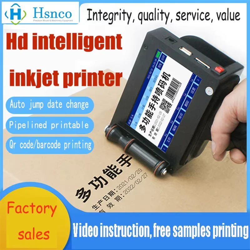 

12.7mm Label Printer QR Bar Batch Code Date Number Logo Expiry Date Handheld Inkjet Printer 25 Languages Portable